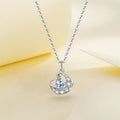 Design Sense moon heart clavicle chain necklace for women, copper with electroplated finish, white diamond inlay