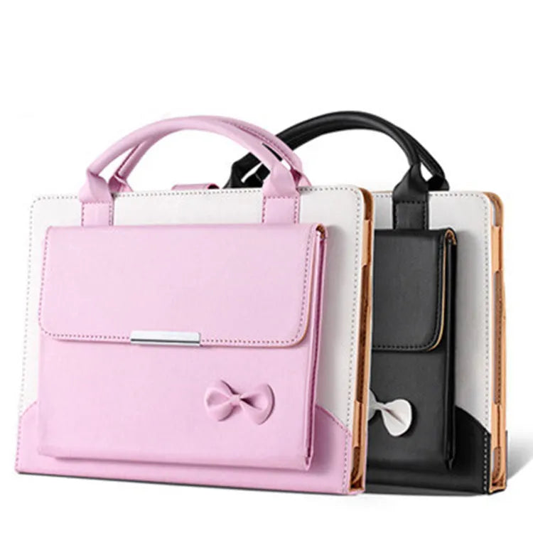 Imitation leather iPad protective case wallet with sleep function in black