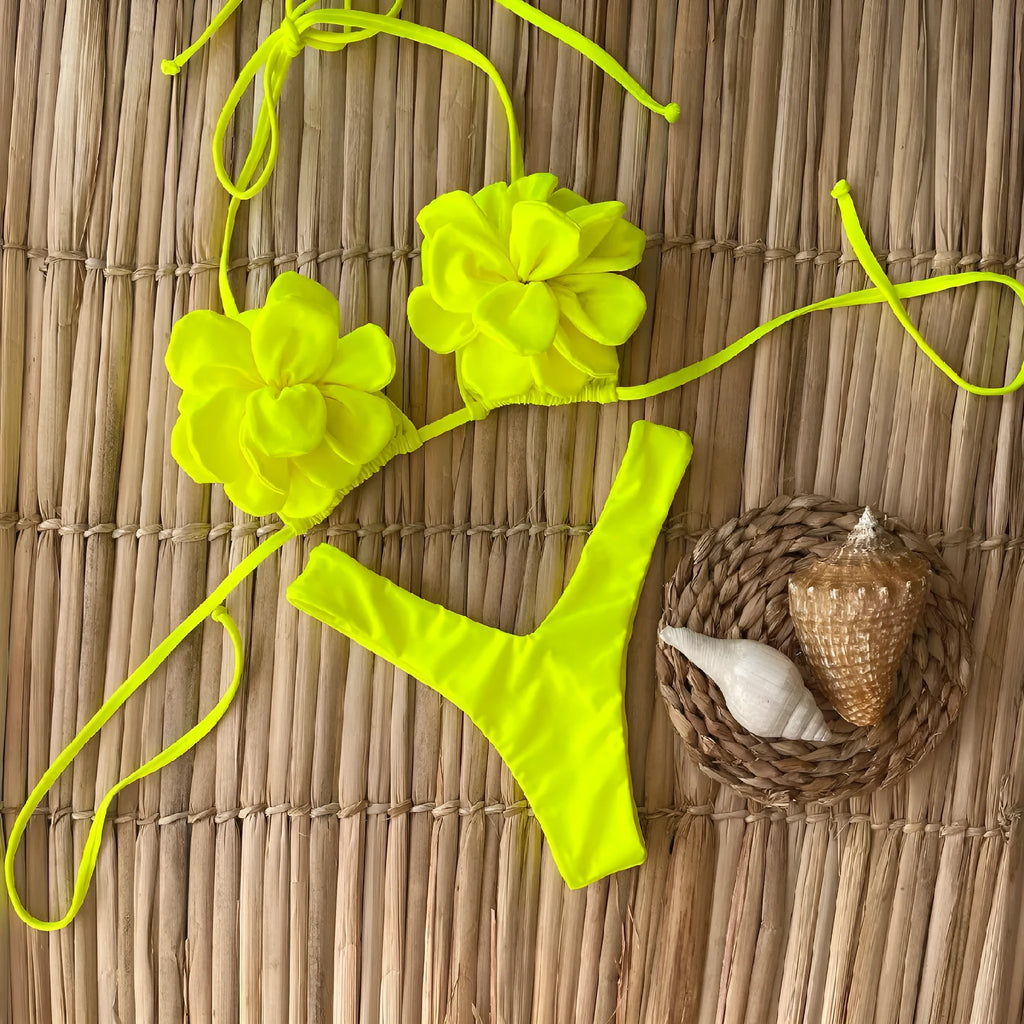 Women's fashion 3D bikini set in BA24448G1 colour with three-point style and polyester fibre lining