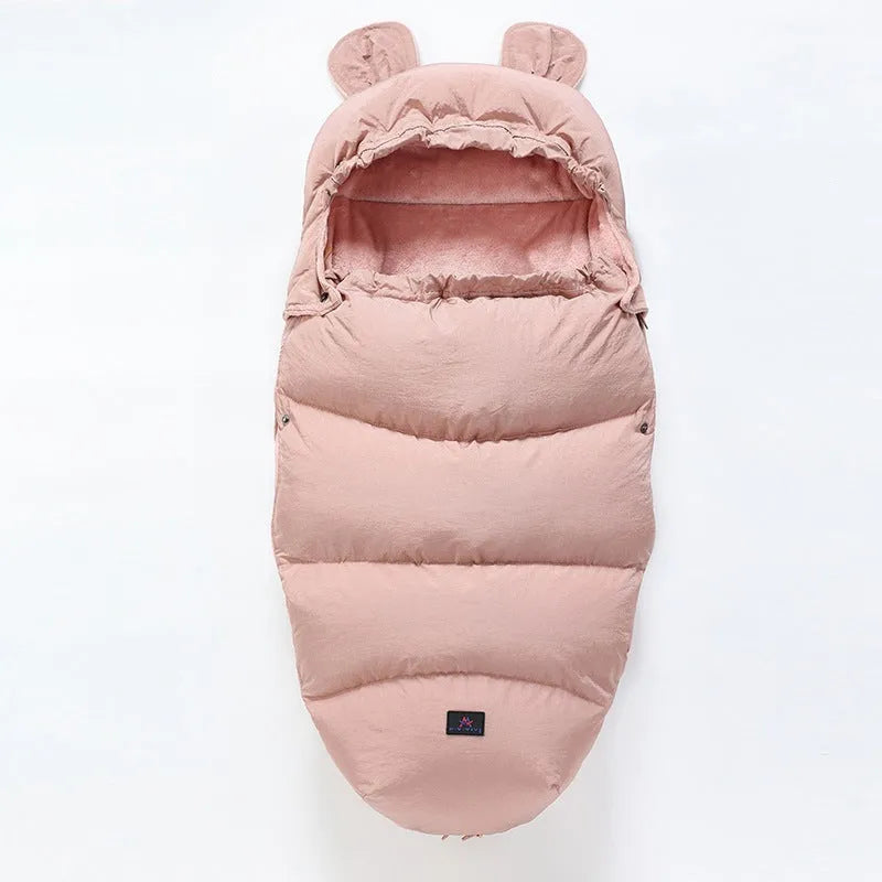 Detachable baby sleeping bag for strollers in cotton blend fabric, shown in a colour option.