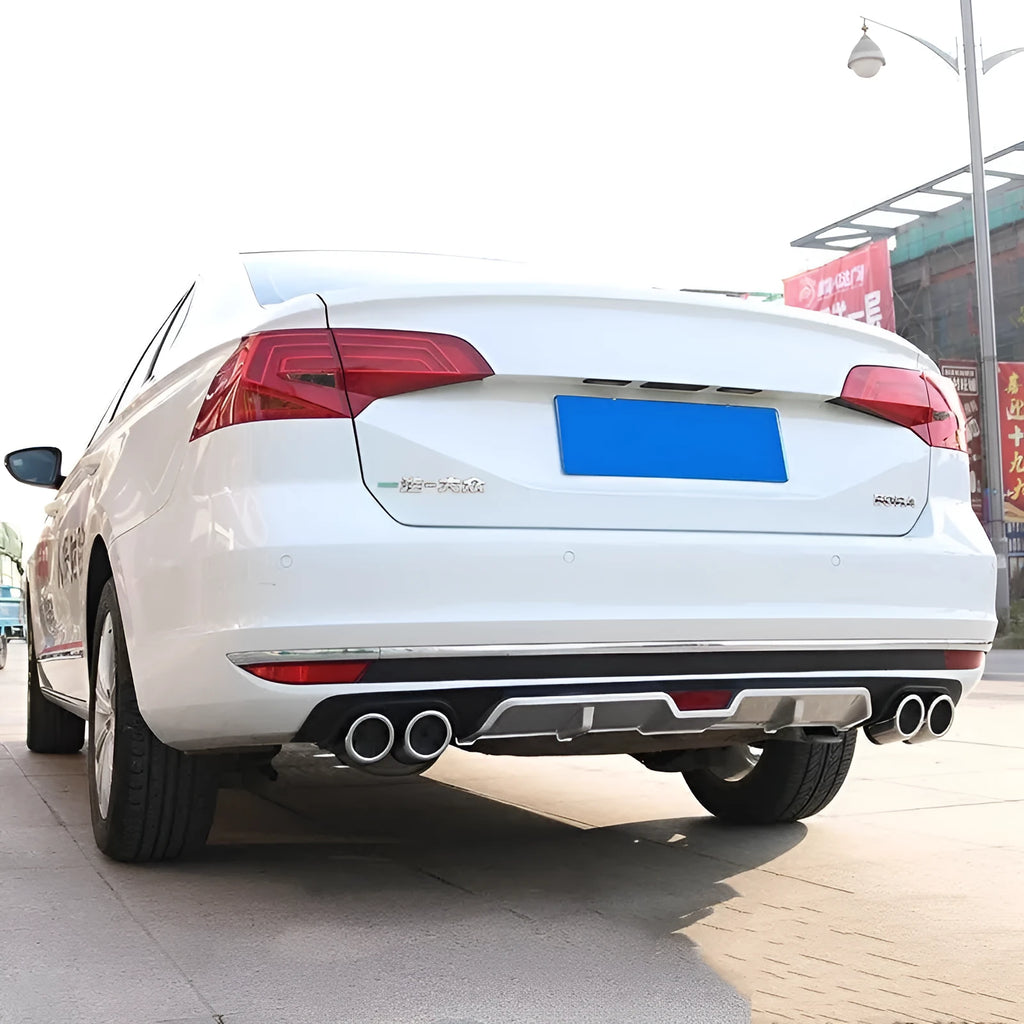 PP plastic automotive rear bumper spoiler in black and silver black colour options