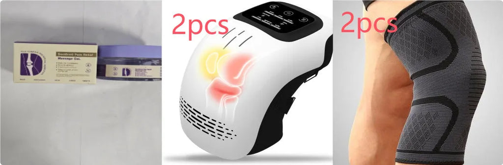 Intelligent kneading heating knee massager with infrared and vibration, rechargeable via USB, in Set colour option