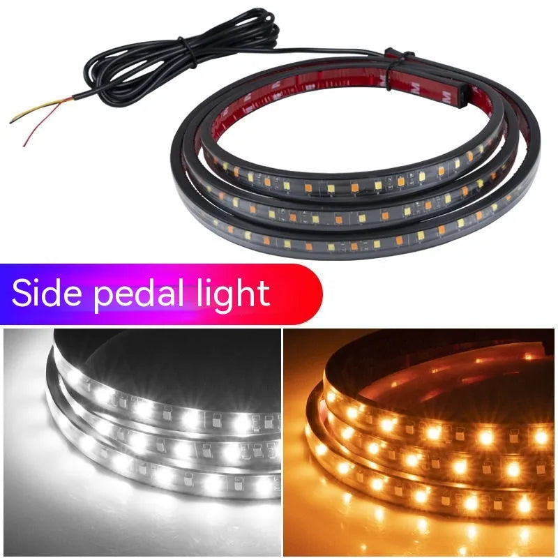 Yellow white LED pedal streamer light for car side steering wheel illumination with flexible PVC FPC cable