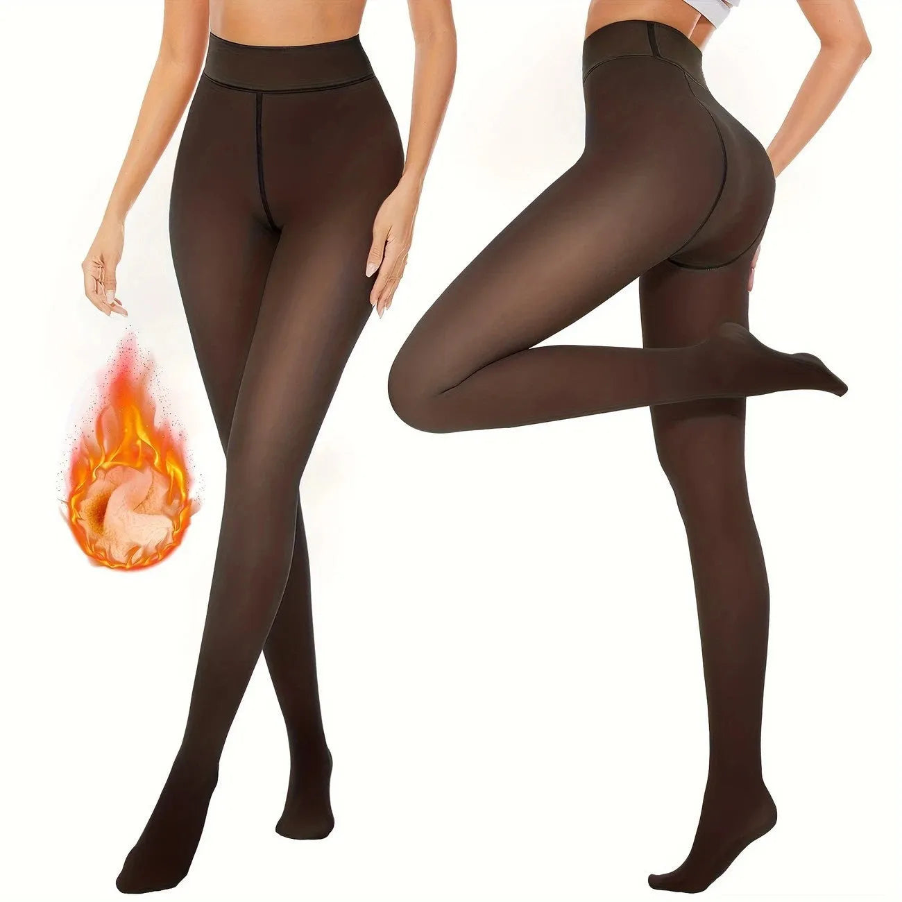 Anti-snagging keep warm outerwear leggings in nylon with wool lining in black, coffee, and silver silk colours.