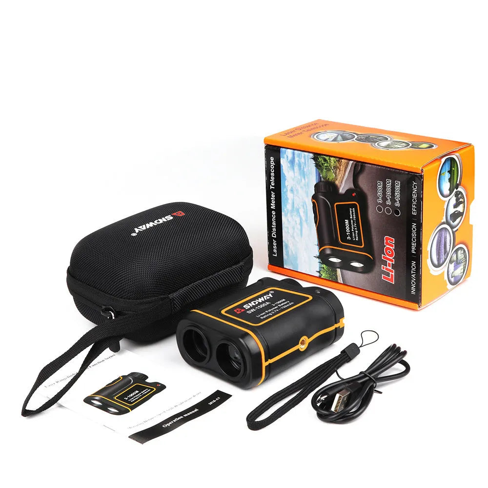 Handheld outdoor golf laser rangefinder measuring distance up to 1500 metres