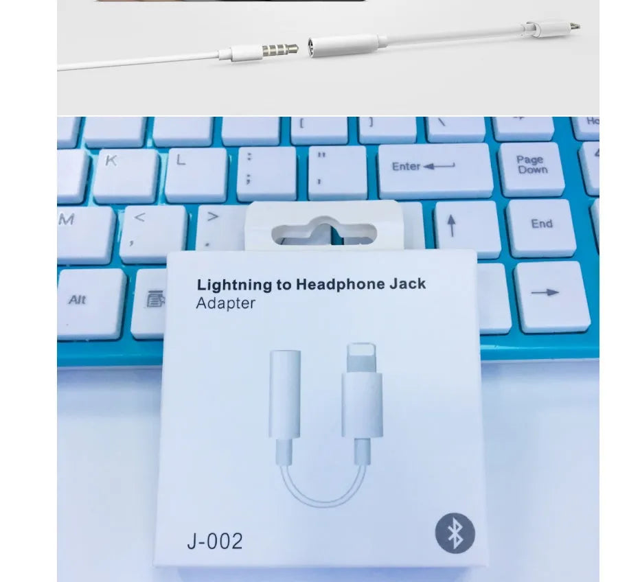 White Lightning to 3.5mm headphone adapter cable for Apple iPhone 7 and 7 Plus