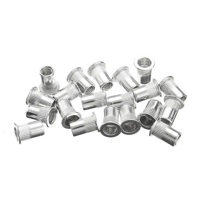Alloy steel manual hand riveter gun with components from an 86-piece or 106-piece nut set.