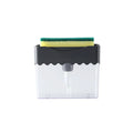 White ABS plastic 2-in-1 kitchen soap dispenser with sponge holder and top-fill pump