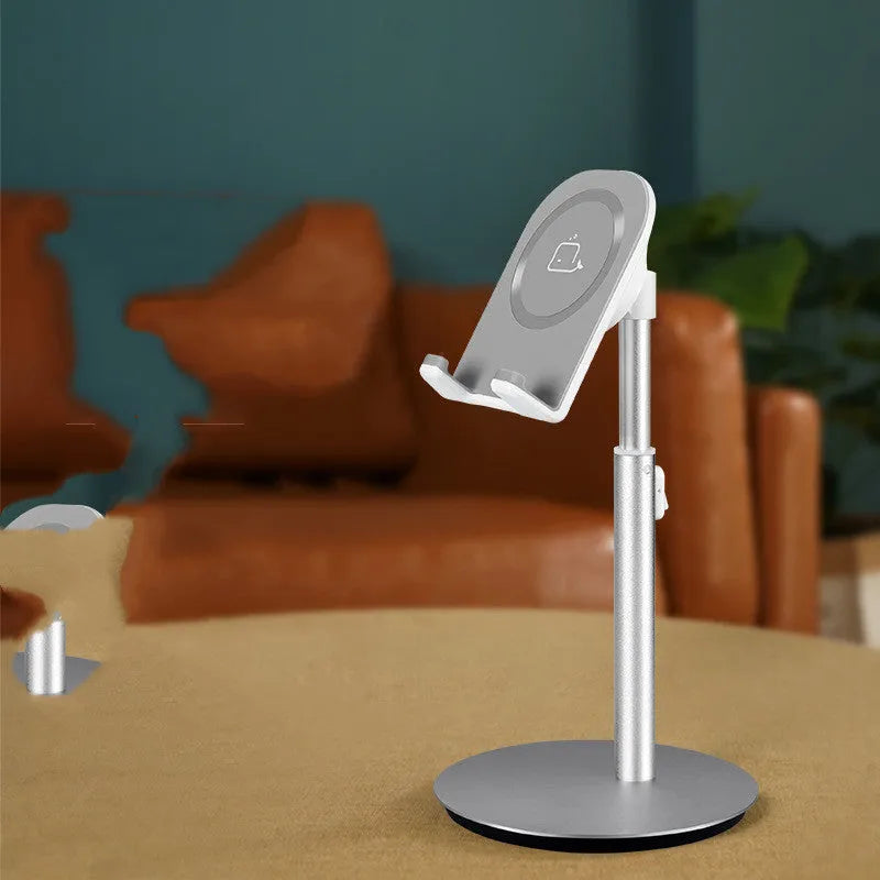 Silver metal S1 desktop stand holding a mobile phone