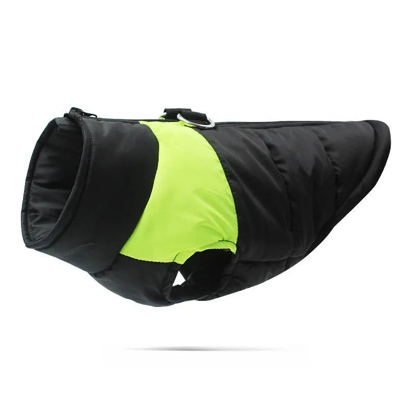 Waterproof padded dog vest jacket with zipper in multiple colours and sizes for winter wear