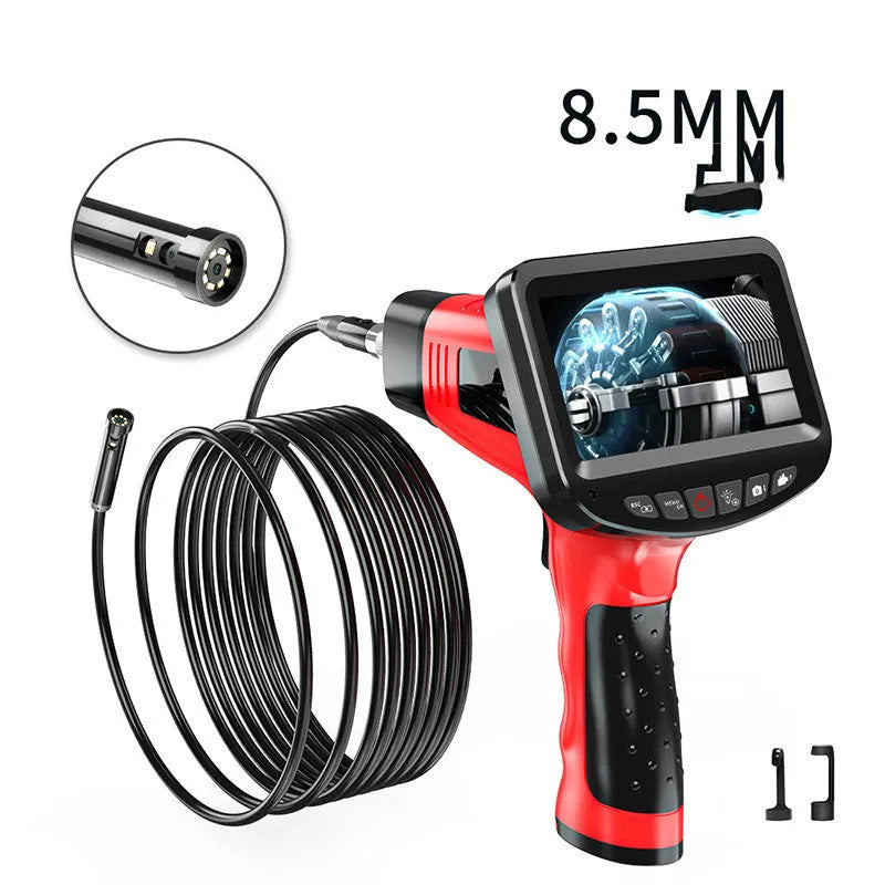 8.5mm diameter dual-lens endoscope inspection camera with hard wire cable.
