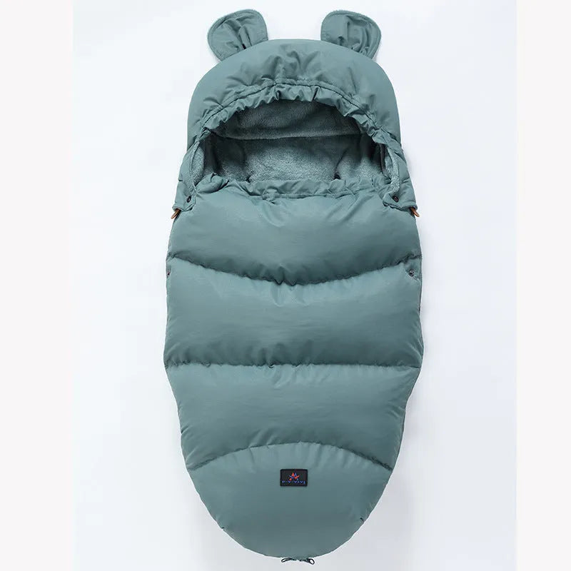 Detachable baby sleeping bag for strollers in cotton blend fabric, shown in a colour option.