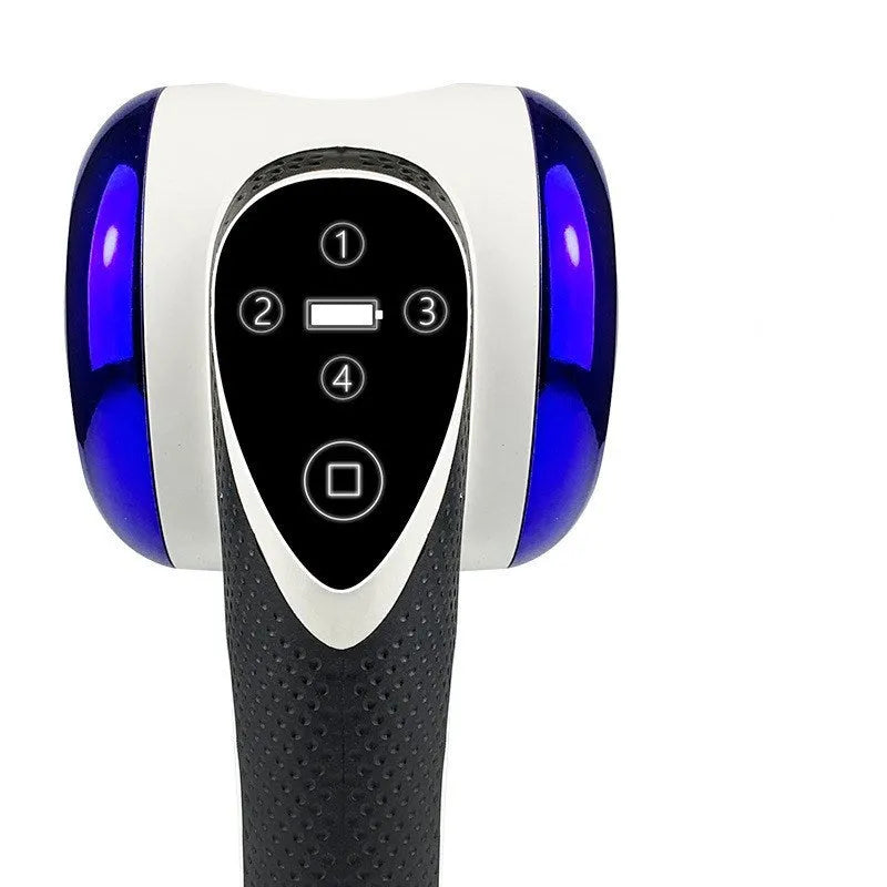 White ABS fitness muscle relaxer with touch screen and six massage contacts for legs and neck
