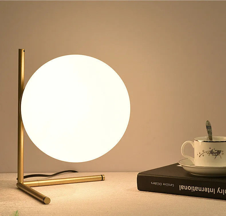 LED creative lamp with glass shade in three style options for living room or study lighting