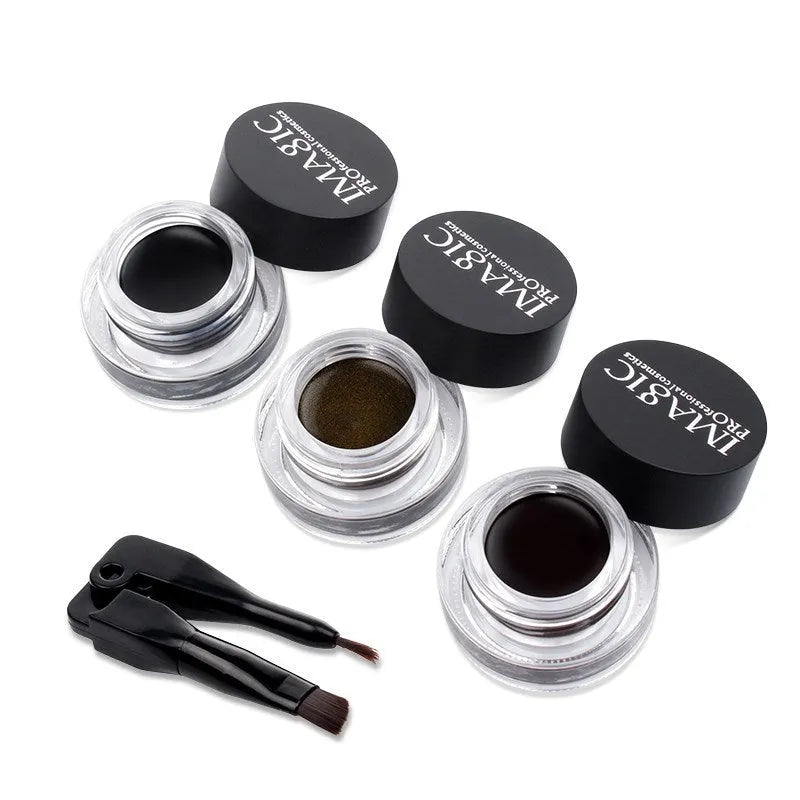 Three brush pen eyeliners in colours E01, E02, and E03 for big eye makeup definition