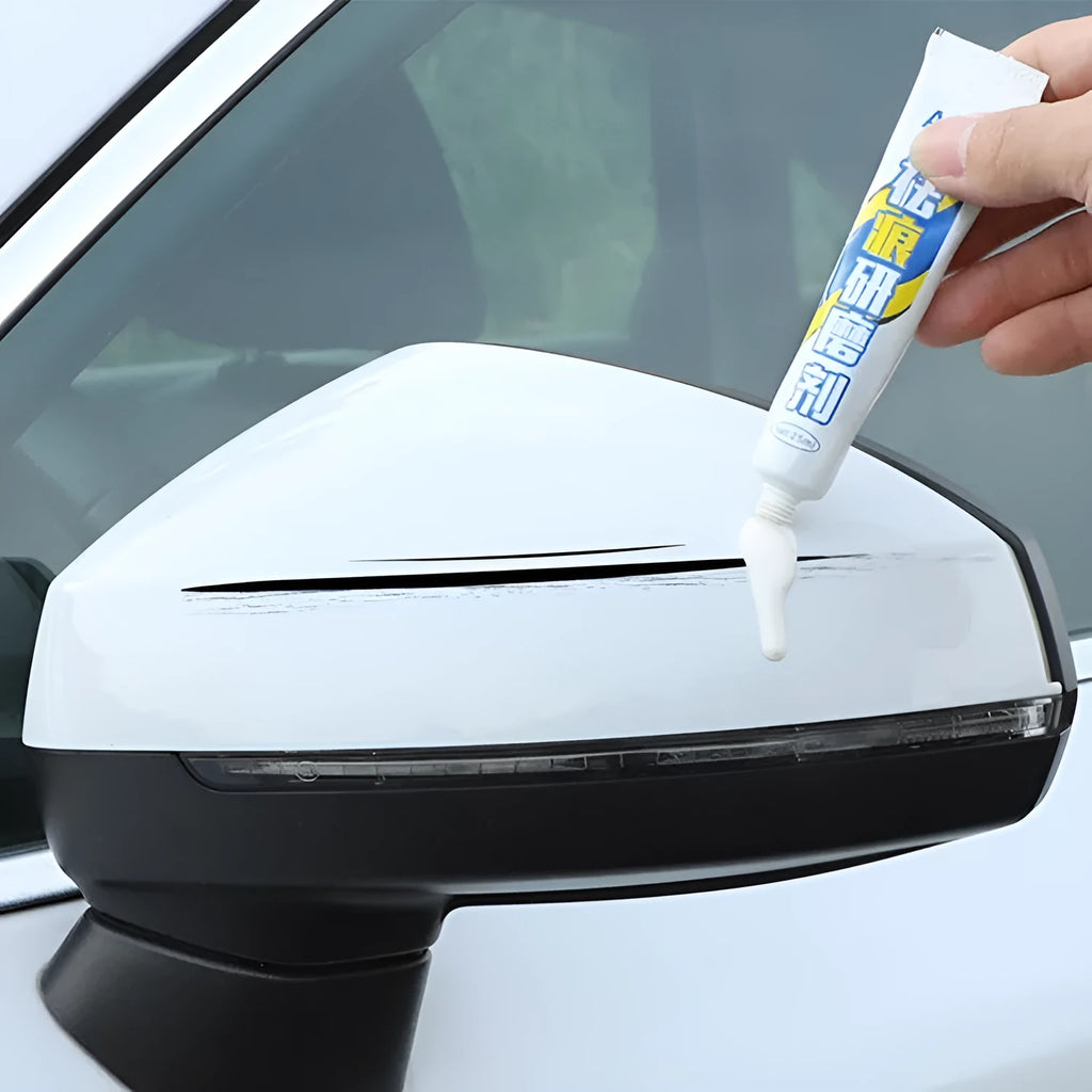 Automotive paint repair pen kit with touch-up paint, wax, sponge and sandpaper for car scratch repair
