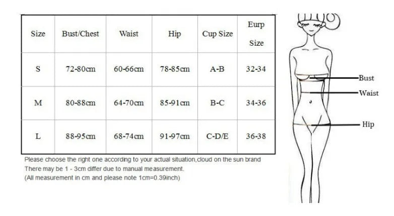 Solid colour women's nylon bikini two-piece set with polyester lining in brief style for swimming
