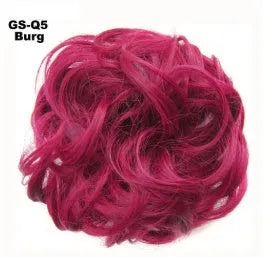 Fluffy drawstring curly hair bun ring set in 1B style with chemical fibre construction, popular in Europe Japan South Korea for women