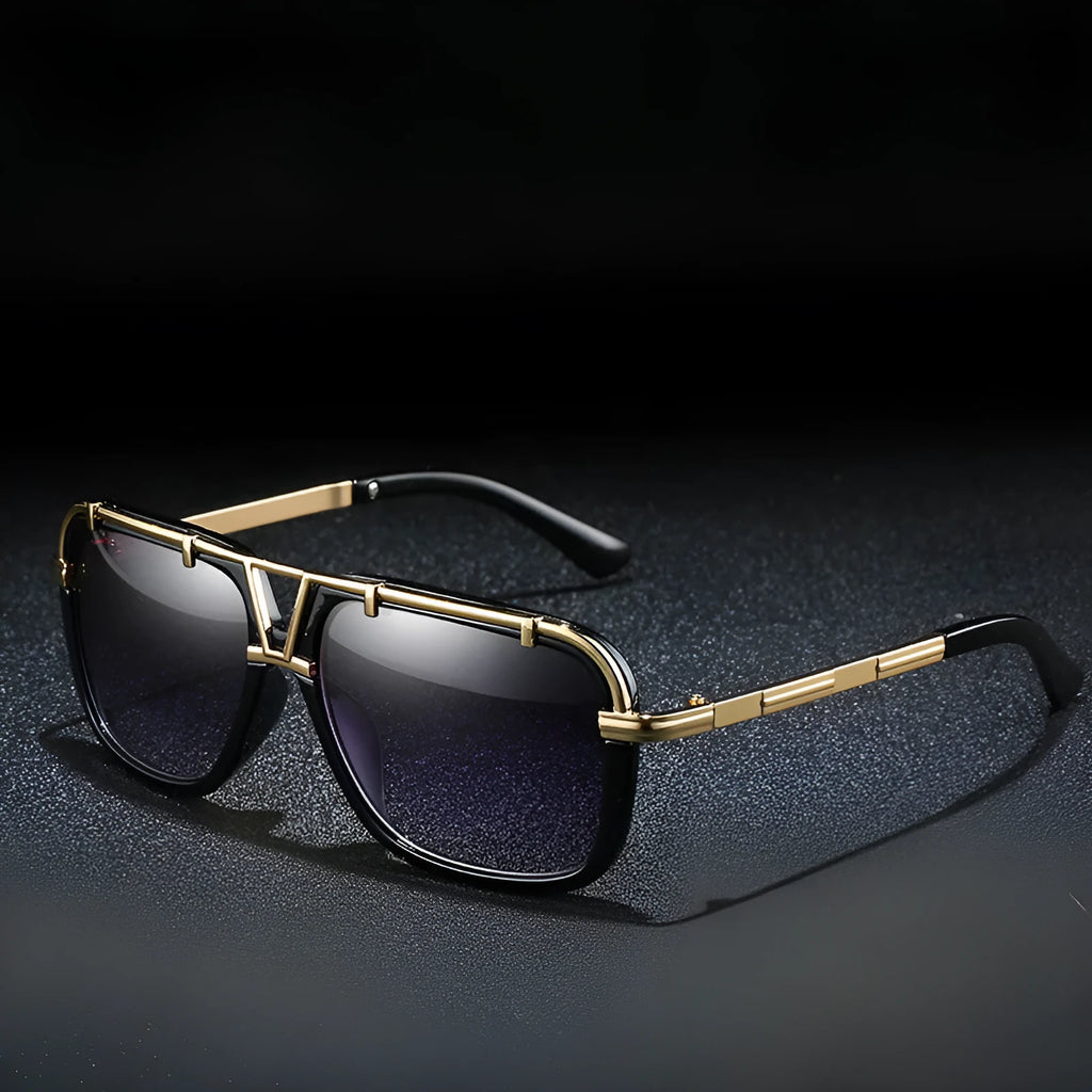 Unisex large frame PC sunglasses in bright black frame plain light for driving and outdoor activities