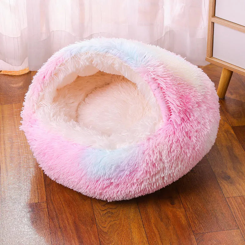 Waterproof cloth dog kennel in a semi-surrounded design showing a gradient colour option.