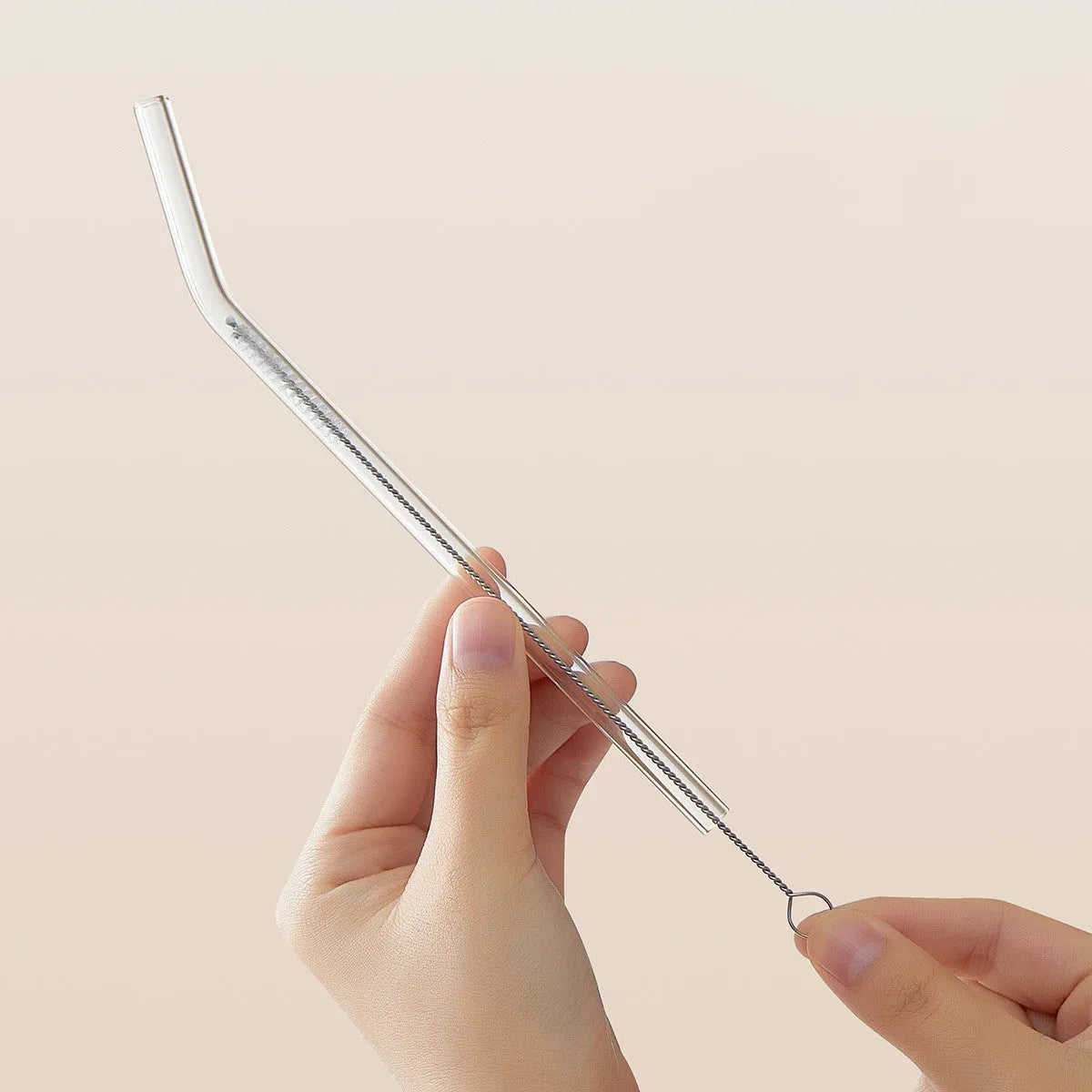 Long handle plastic cup brush for bottle cleaning in orange colour option