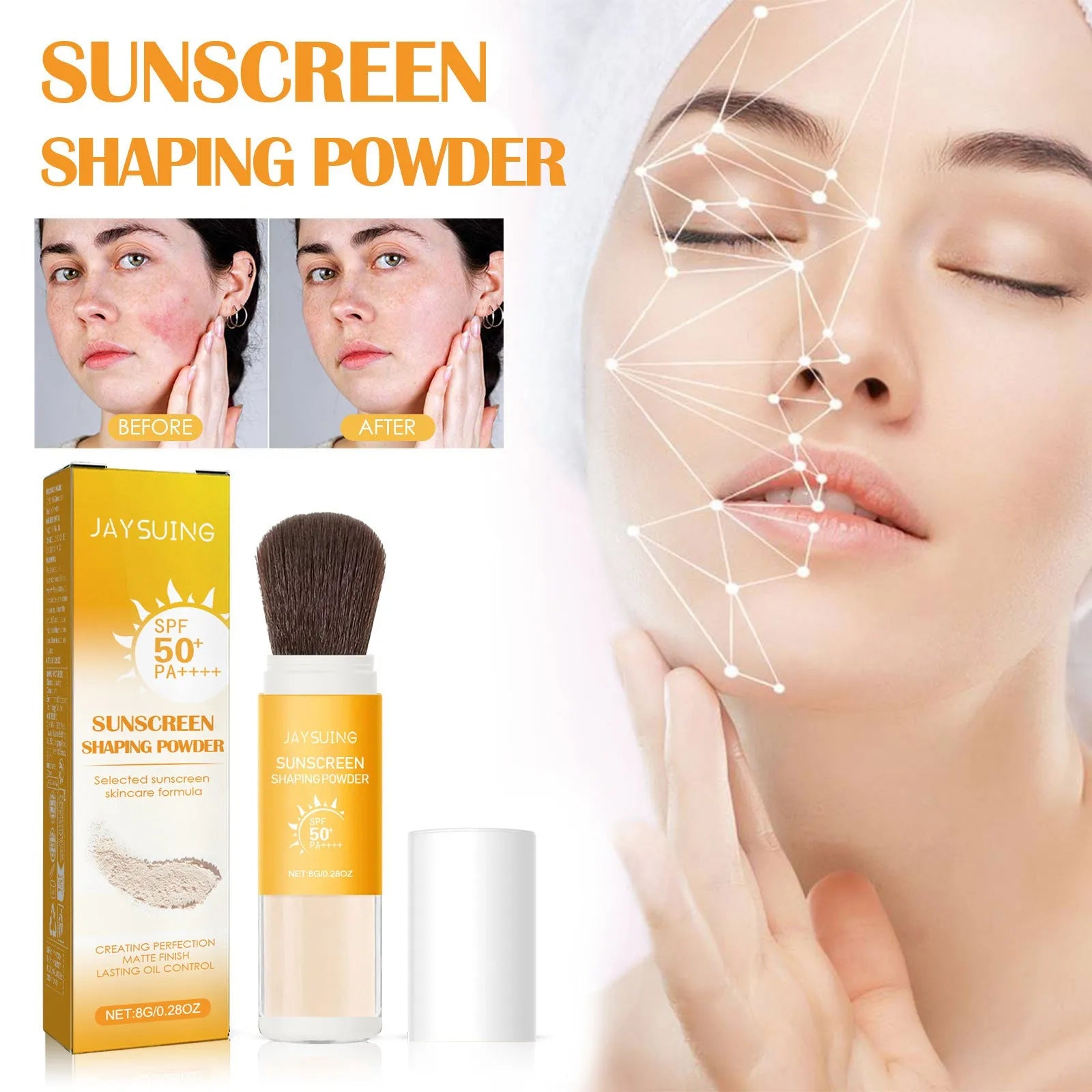 A jar of 8g setting powder for makeup oil control and finishing.