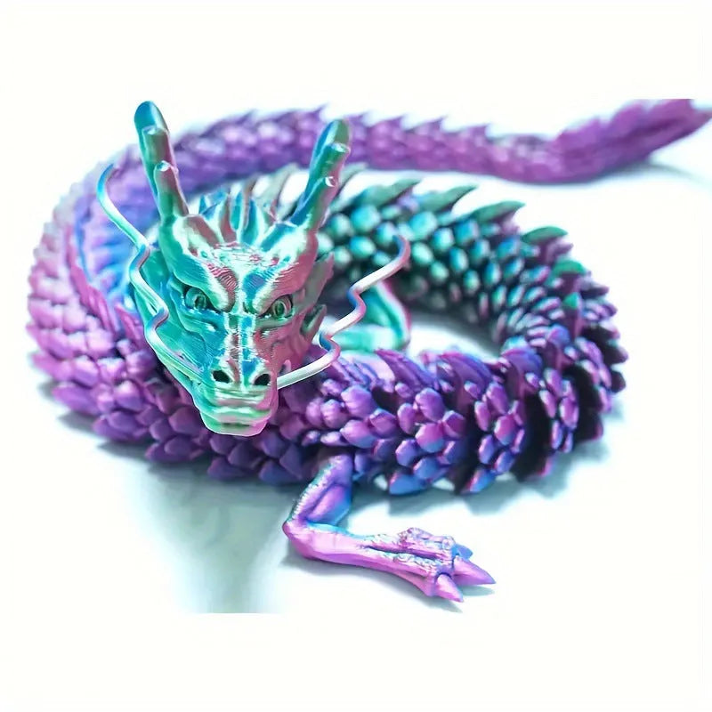 30 cm long 3D printed Chinese dragon car decoration ornament in plastic with hanging attachment