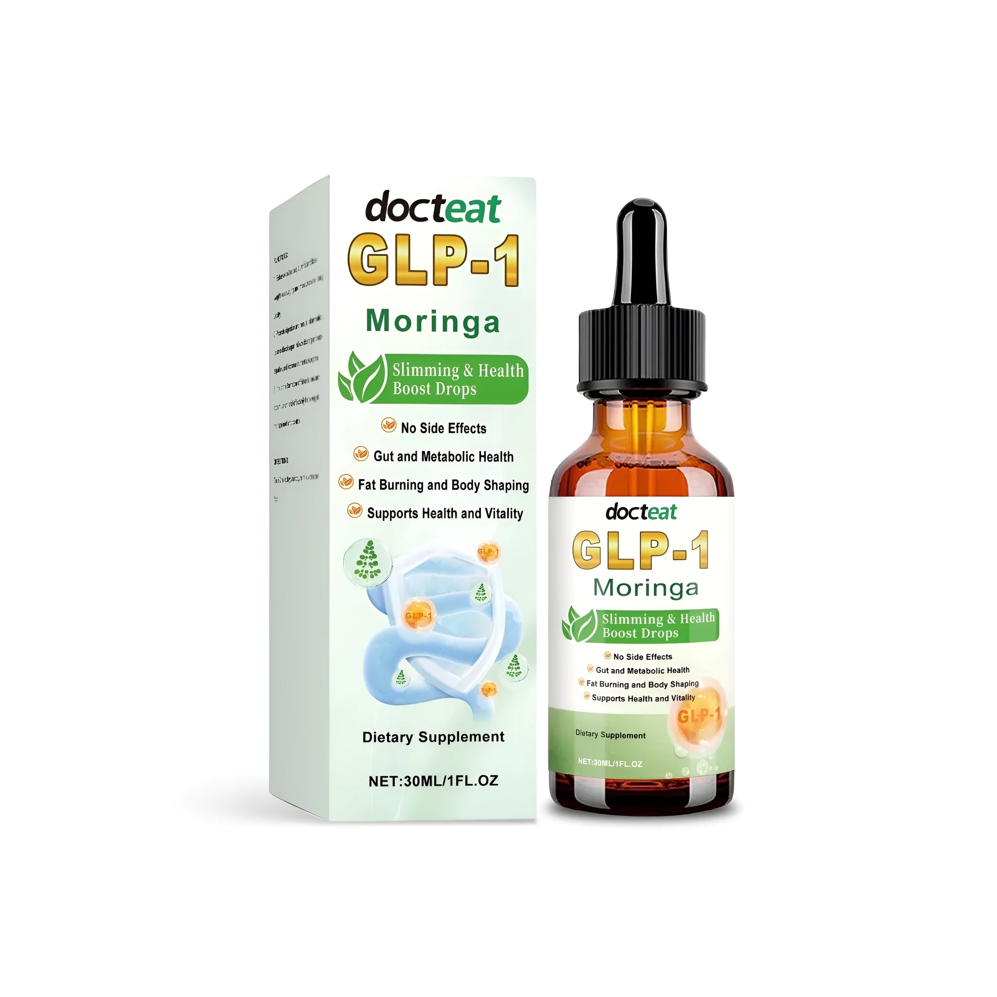 30ml glass dropper bottle of slimming health boost liquid supplement