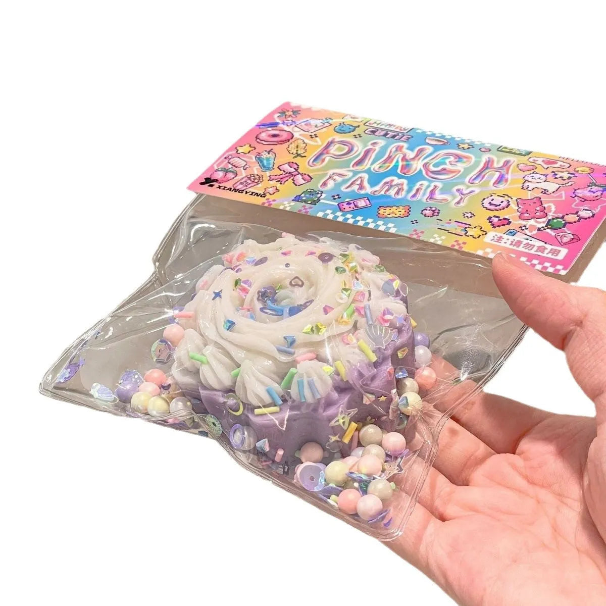 Transparent crystal coloured cat's paw squeezing toy made of soft TPR material