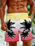 Men's quick-dry polyester swimming trunks in a blue colour, showing elastic waistband and pocket detail.