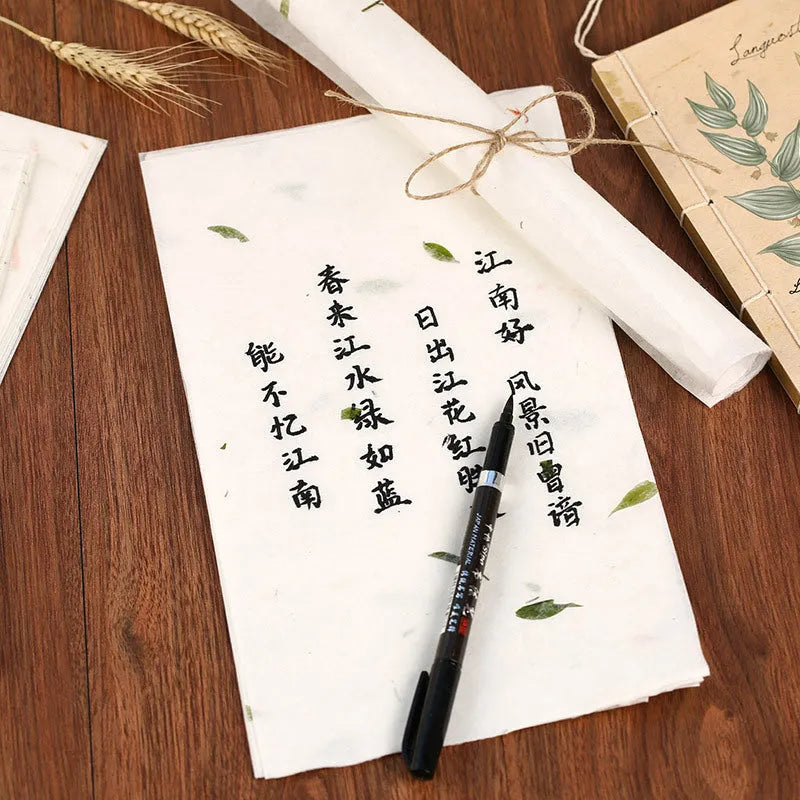Traditional Chinese painting paper set with floral patterns in four colour variations
