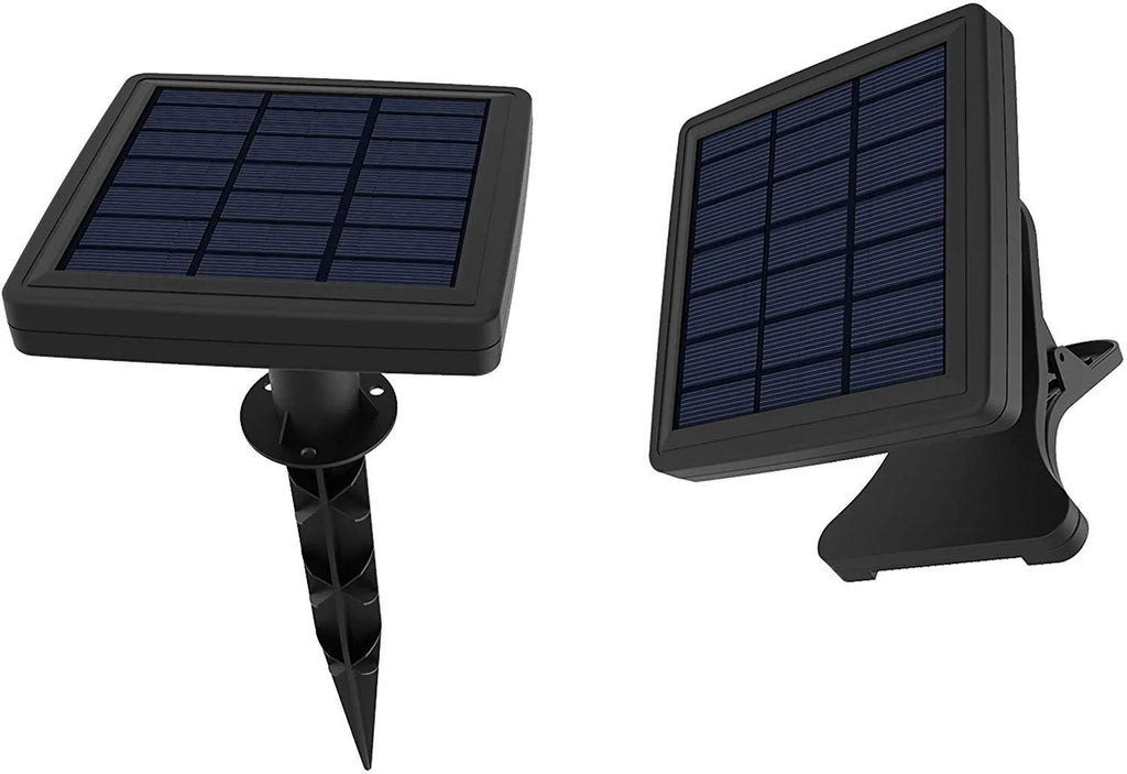 Waterproof solar-powered LED string lights for outdoor garden and patio decoration.
