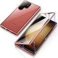 Magnetic King HD metal magnetic buckle phone case for Samsung S25 series in black, aluminium alloy glass