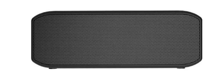 Black waterproof wireless Bluetooth speaker with 20W output and 12-hour battery