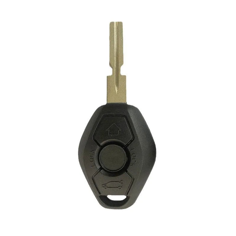 BMW EWS three-button straight remote key with ID44 transponder chip and HU58 blade.