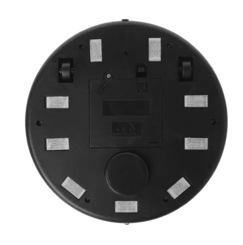 Silver-coloured mini robotic vacuum cleaner with compact dimensions for small space cleaning