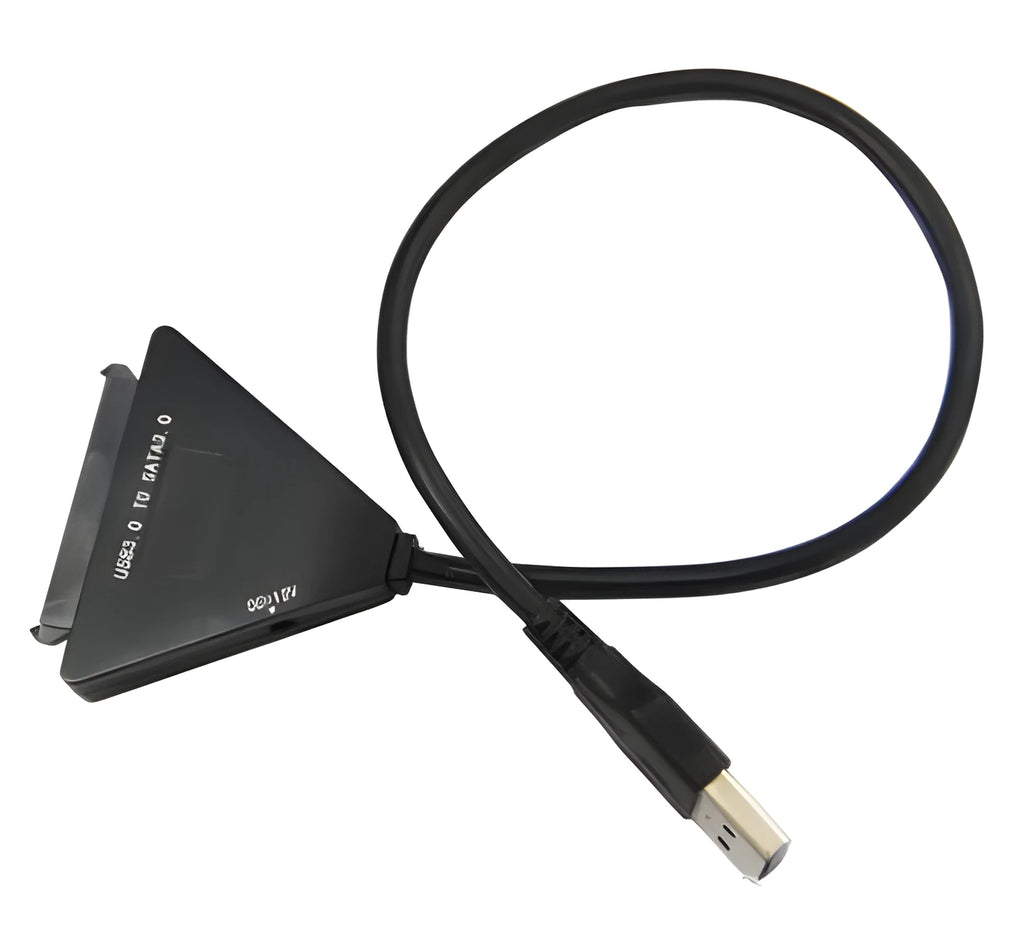 Black USB 3.0 to SATA 7+15 pin hard drive adapter cable for external data transfer