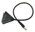 Black USB 3.0 to SATA 7+15 pin hard drive adapter cable for external data transfer