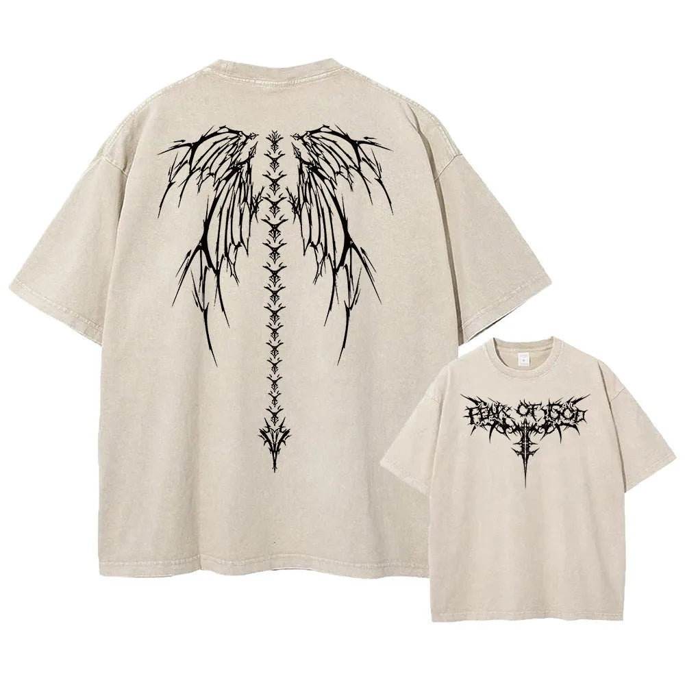 Oversized men's cotton T-shirt with drop-shoulder sleeves in loose casual fit