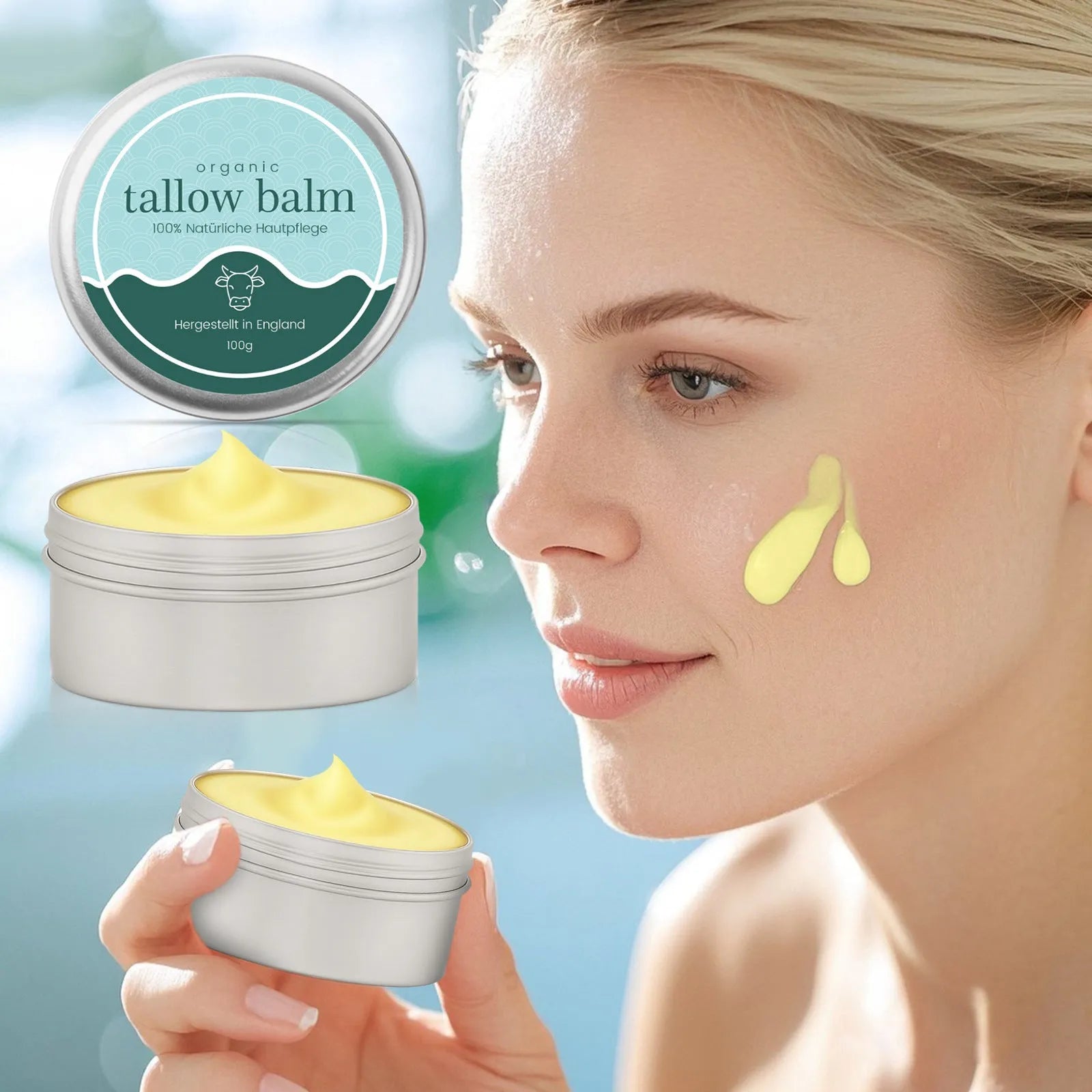100g Cow Fat Deep Hydrating Moisturising Cream jar for facial skincare