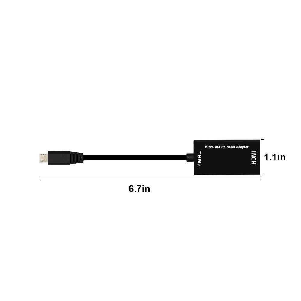 Black Micro USB to HDMI adapter with three ports for HD conversion from mobile device to TV