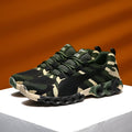 Camouflage ultralight mesh running shoes with low-top design and rubber sole
