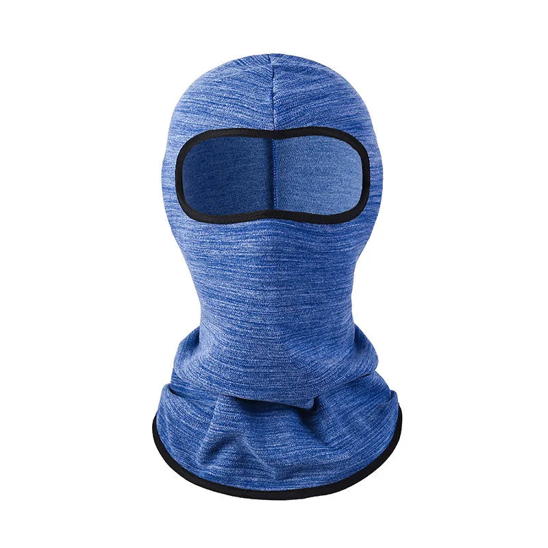 Cotton unisex motorcycle head cover in a patterned street style with a pair of riding gloves.