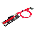 PCI-E 1X to 16X extension cord adapter with 60cm cable, gold-plated USB 3.0 interface, and blue LED indicator