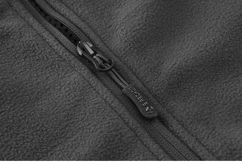 Thick military army fleece tactical jacket for men, windproof thermal, solid army green, turn-down collar