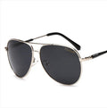 Men's polarized sunglasses with TAC lenses, metal frame, UV400 protection, black finish