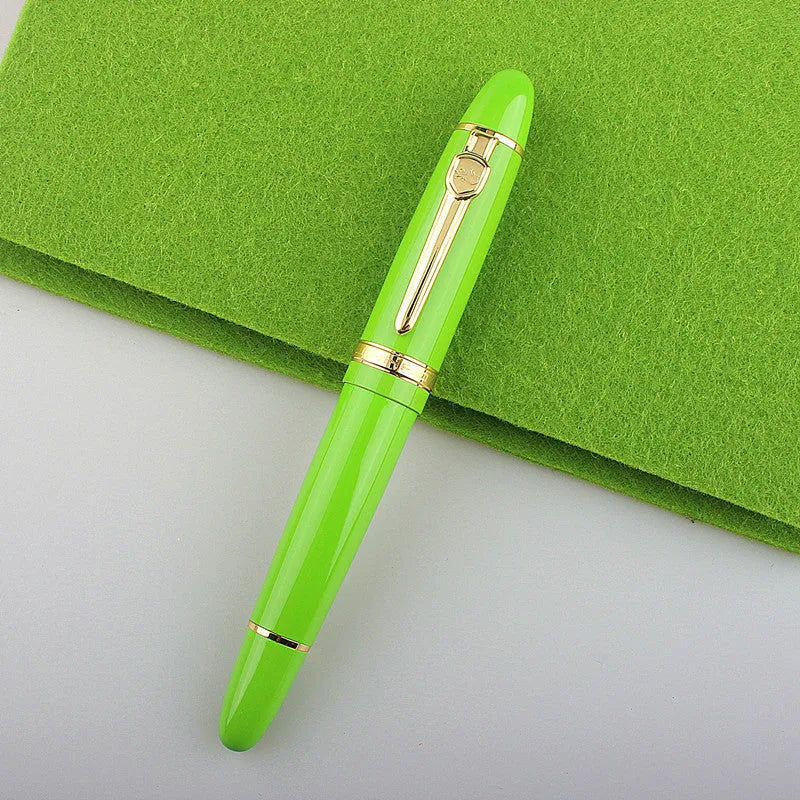 Metal ball pen with pearl bead body and gold clip, 0.5mm tip, in red and gold finish