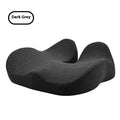 Rectangular light grey memory foam seat cushion for an office chair.