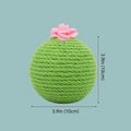 Green cactus-shaped cat tumbler scratcher with sisal ball on a tree tower