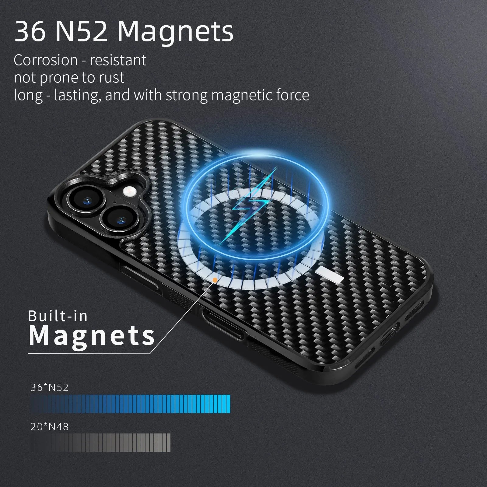 17 Series Twill Black mobile phone case for iPhone models 12 to 17 with textured black finish
